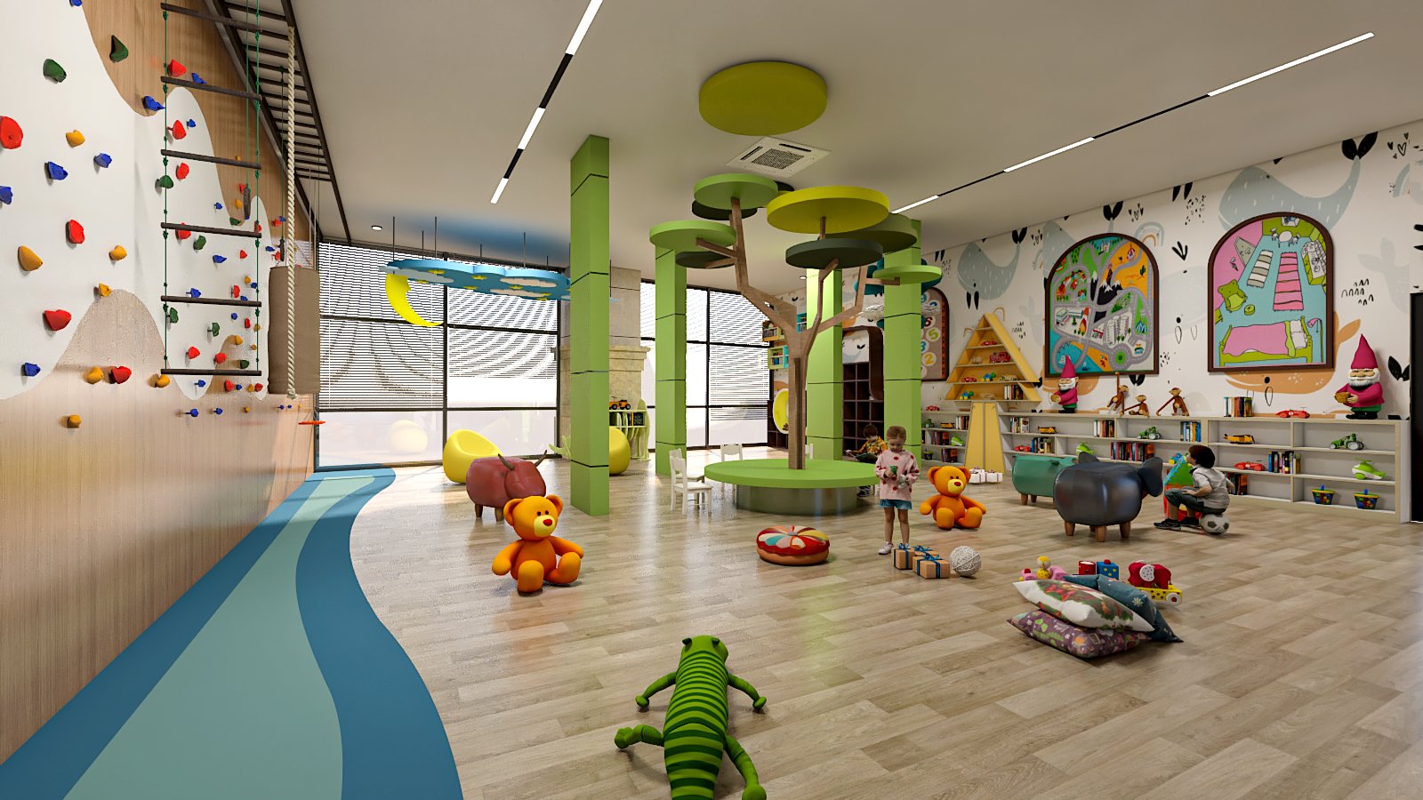 Kids Indoor Activity Area & Climbing Wall